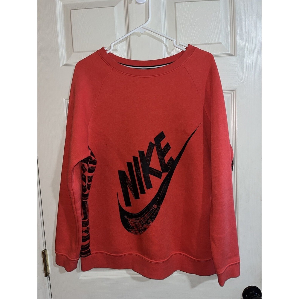 NIKE X ROSTARR RALLY CREW SWEATSHIRT WOMEN SIZE XL COLOR BLACK AND RED - Picture 1 of 5